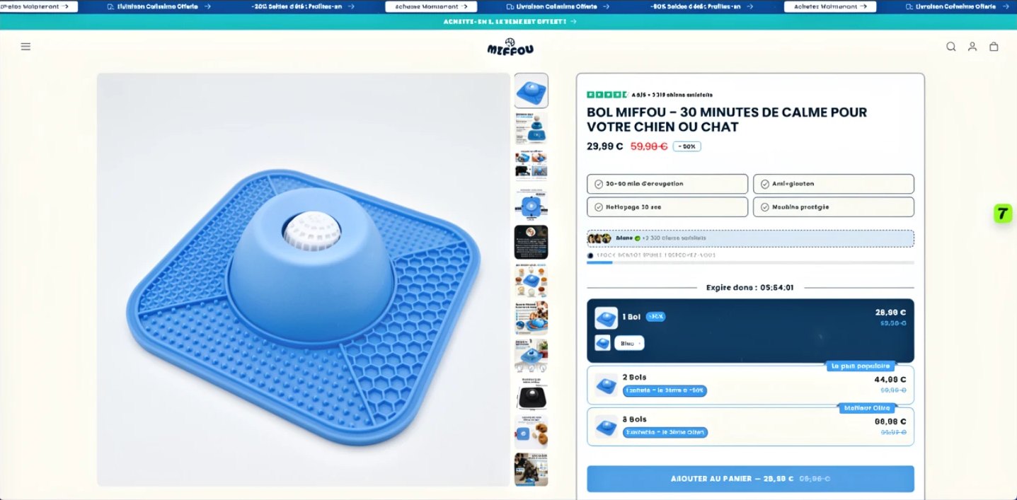 Page produit de Miffou